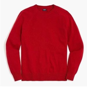 J Crew Red Lambswool Blend Sweater